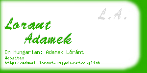 lorant adamek business card
